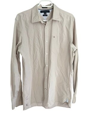 2/30$ ⭐️  Tommy Hilfiger Men's Beige Button Down Shirt